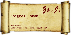 Zsigrai Jakab névjegykártya